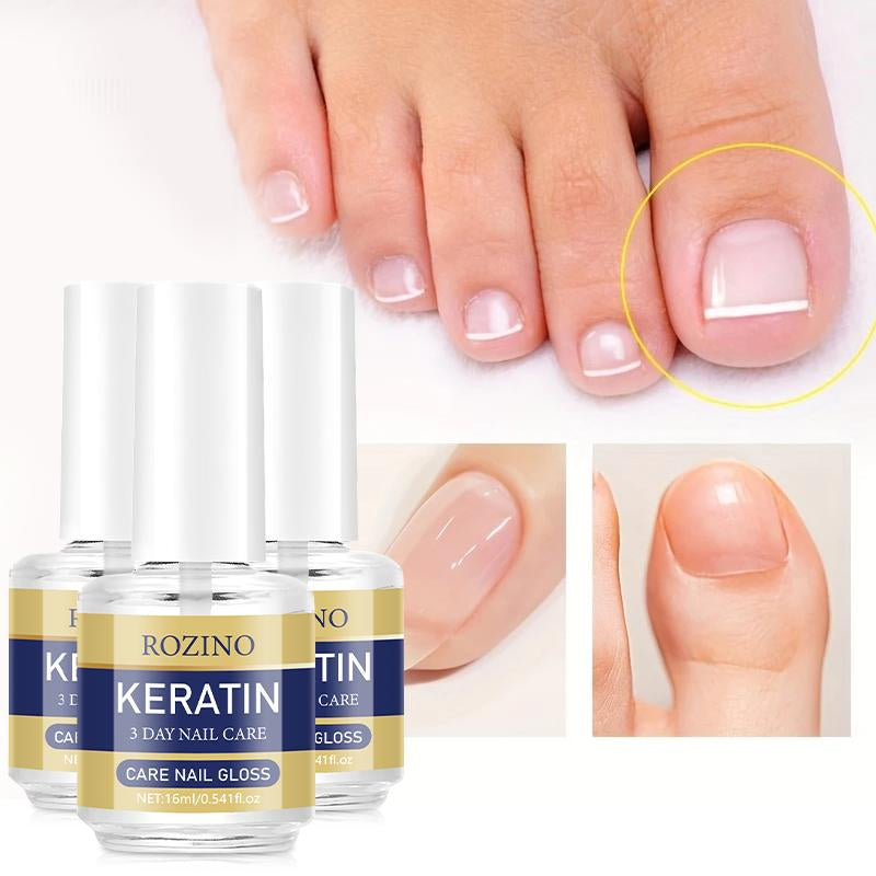 【Buy One, Get Two Free】Rozino 3 Days Nail Care Formula with Keratin Amino Acid & Aloe for Superior Nail Nourishment 16Ml Bottle for Healthy Nails Manicure
