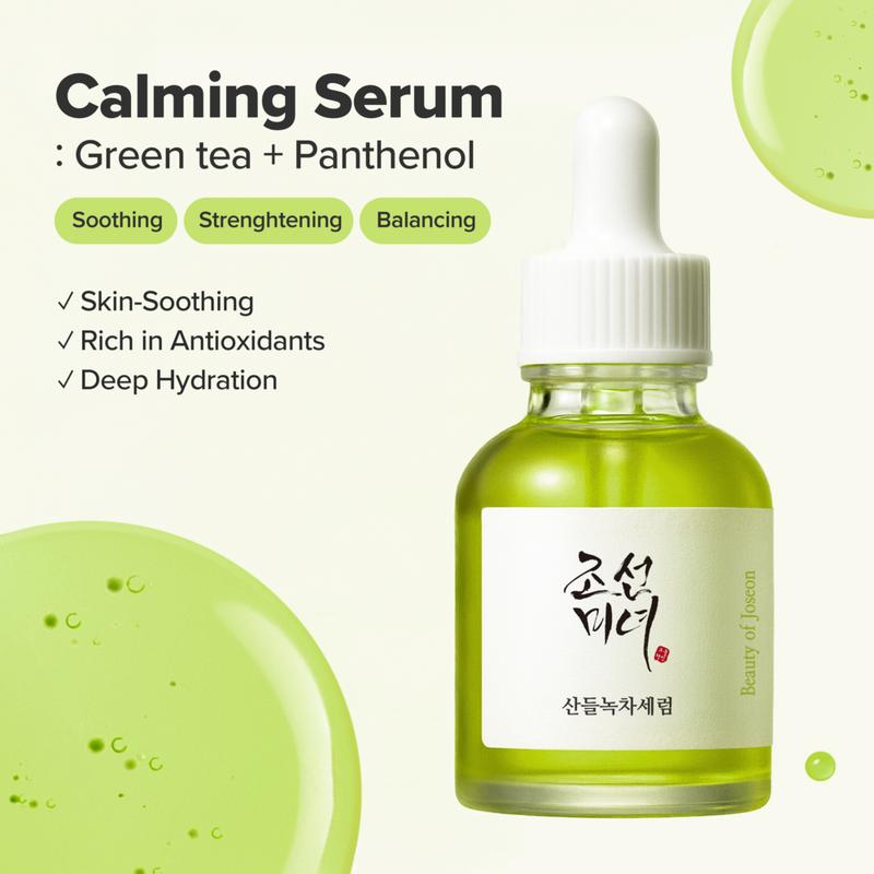 [Beauty of Joseon Official] Calming Serum : Green Tea + Panthenol, Moisturizing Sensitive, Acne-Prone, UV Irritated Skin, Daily Korean Skin Care for Men and Women