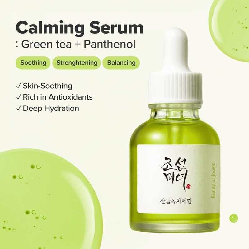 [Beauty of Joseon Official] Calming Serum : Green Tea + Panthenol, Moisturizing Sensitive, Acne-Prone, UV Irritated Skin, Daily Korean Skin Care for Men and Women