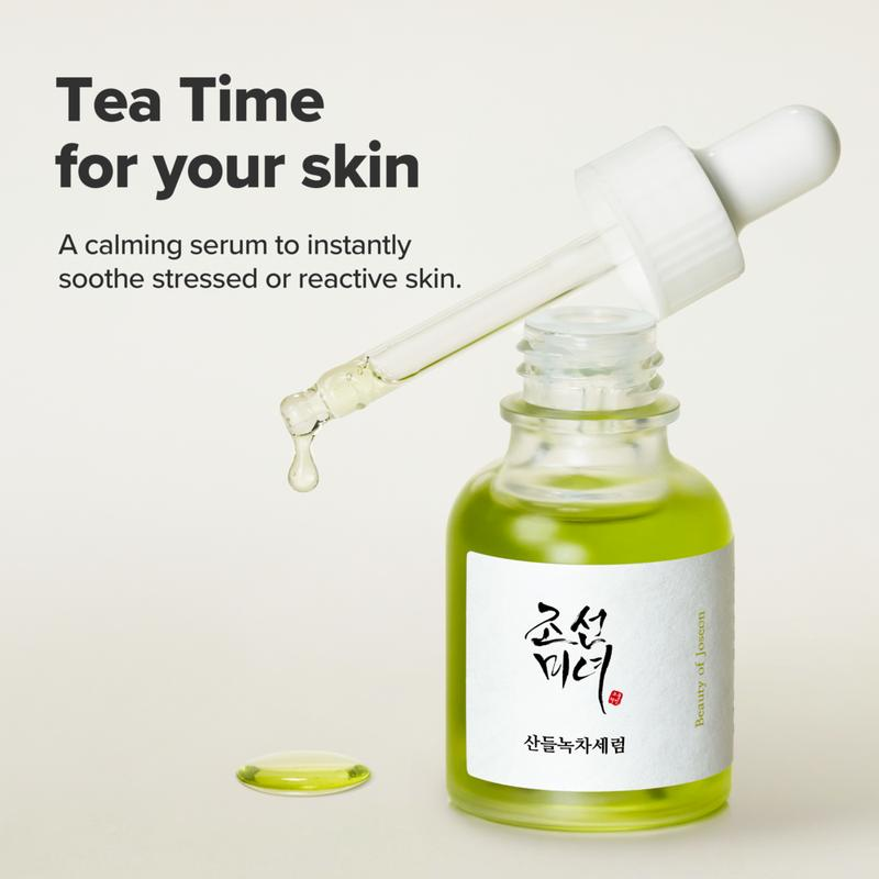 [Beauty of Joseon Official] Calming Serum : Green Tea + Panthenol, Moisturizing Sensitive, Acne-Prone, UV Irritated Skin, Daily Korean Skin Care for Men and Women