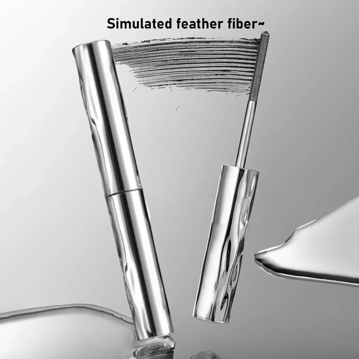 Waterproof Metallic Tube Mascara Black Silk Fiber Long Curling Non-Clumping Eyelash Extensions Spiral Makeup for Eyes