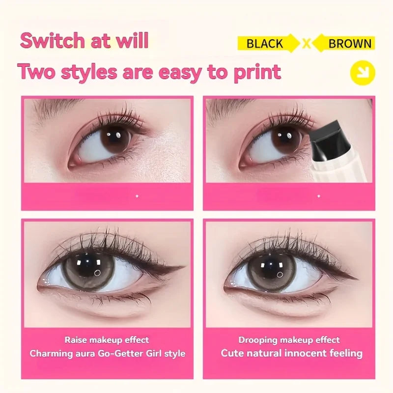 Rotating Eyeliner Stamp Pen, Long-Lasting Waterproof & Sweat-Proof,One-Touch Application,Ideal for Beginners,Perfect for Daily