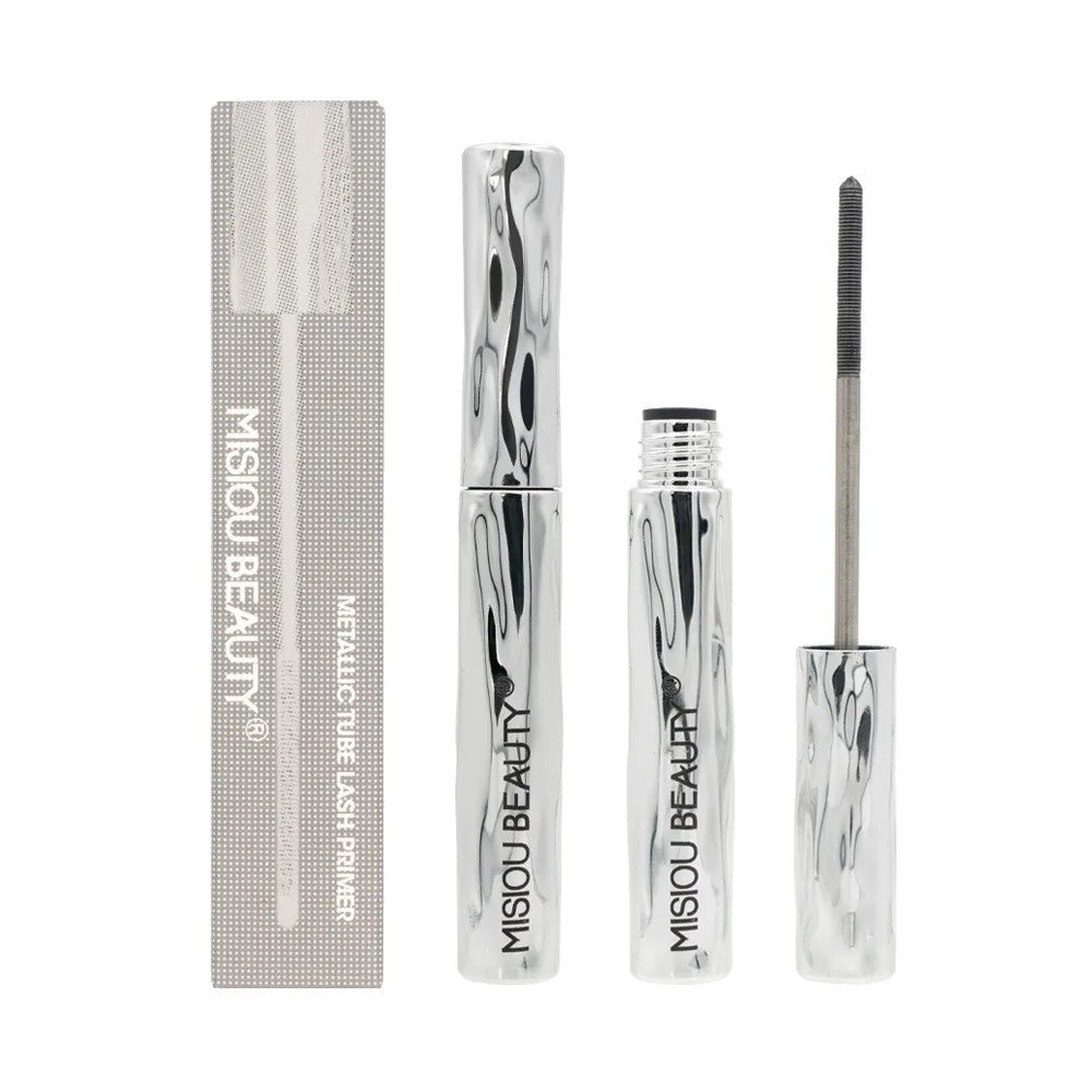 Waterproof Metallic Tube Mascara Black Silk Fiber Long Curling Non-Clumping Eyelash Extensions Spiral Makeup for Eyes