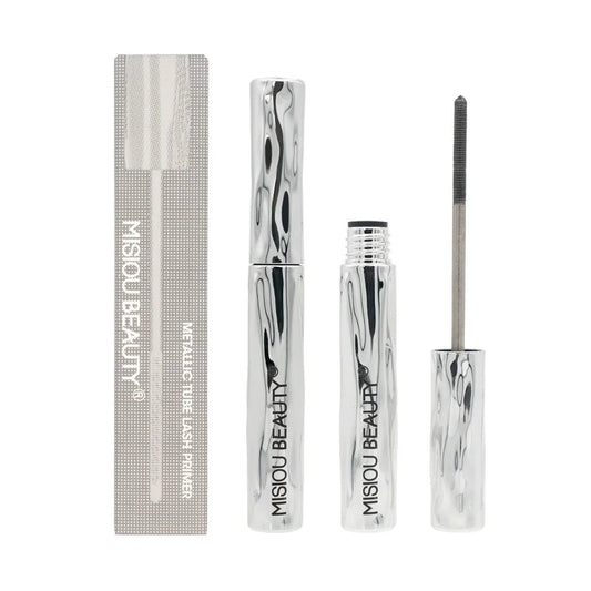 Waterproof Metallic Tube Mascara Black Silk Fiber Long Curling Non-Clumping Eyelash Extensions Spiral Makeup for Eyes
