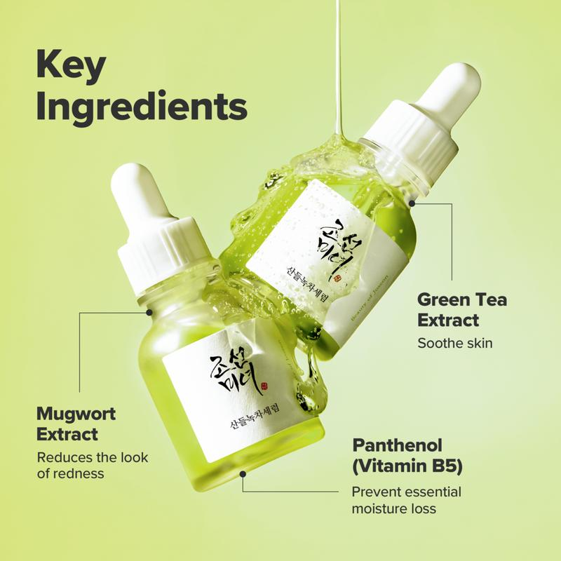 [Beauty of Joseon Official] Calming Serum : Green Tea + Panthenol, Moisturizing Sensitive, Acne-Prone, UV Irritated Skin, Daily Korean Skin Care for Men and Women